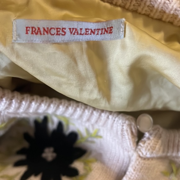Frances Valentine 100% wool Floral Patterned Women's Sweater cardigan size Small - Picture 6 of 8